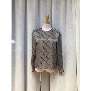 Starington red striped silk blouse